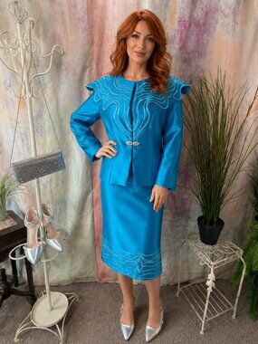 📌Tally Taylor Extravagant & Elegant for Special Occasion Penicl Skirt Suit